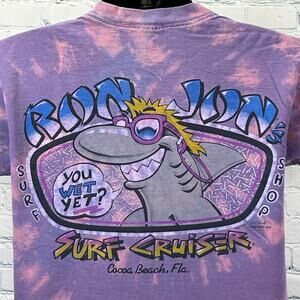Vintage 90s Ron Jon Surf Cruiser T Shirt Surfer Surfing USA Made Purple M Medium